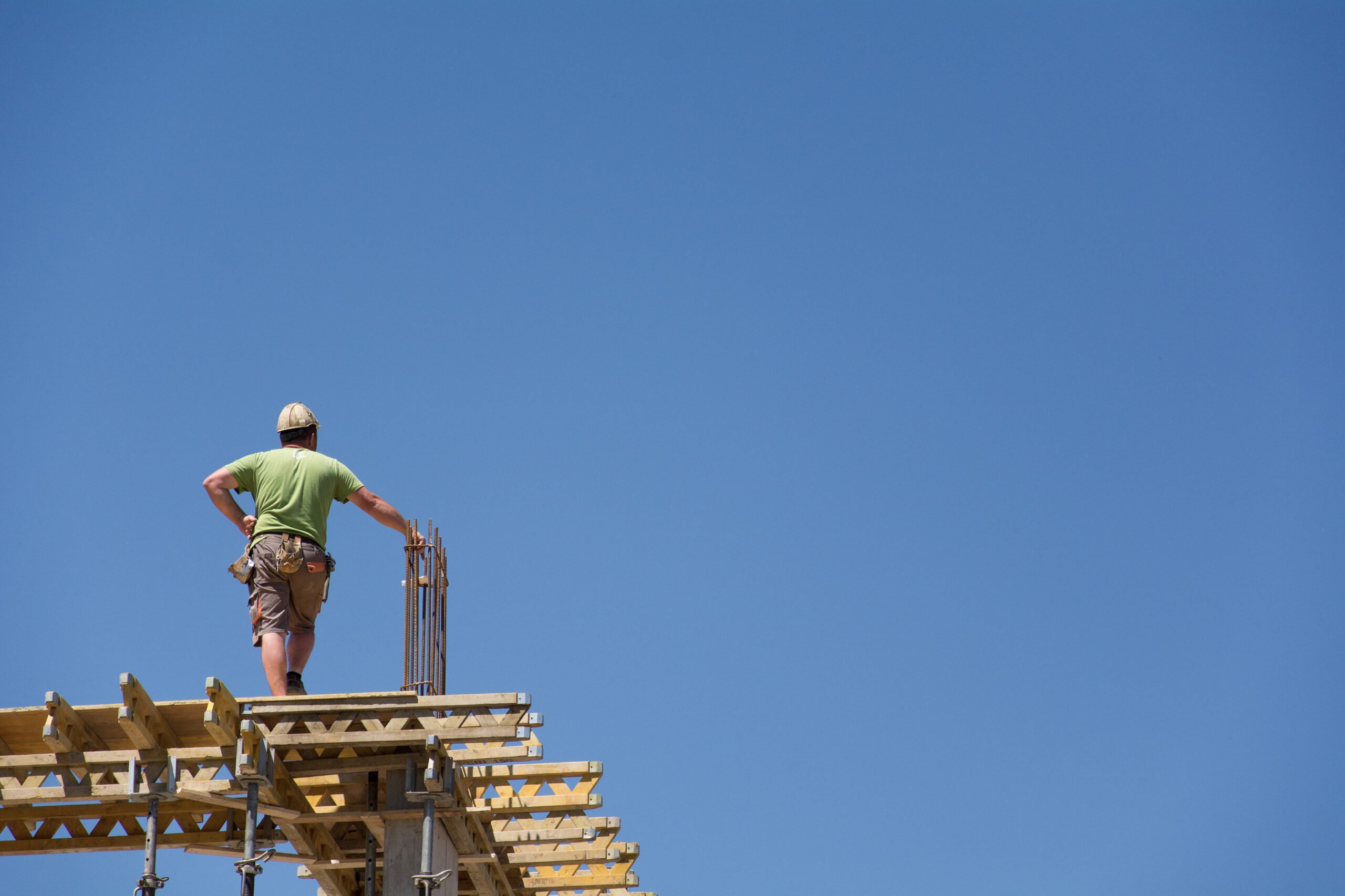 Worker on the building